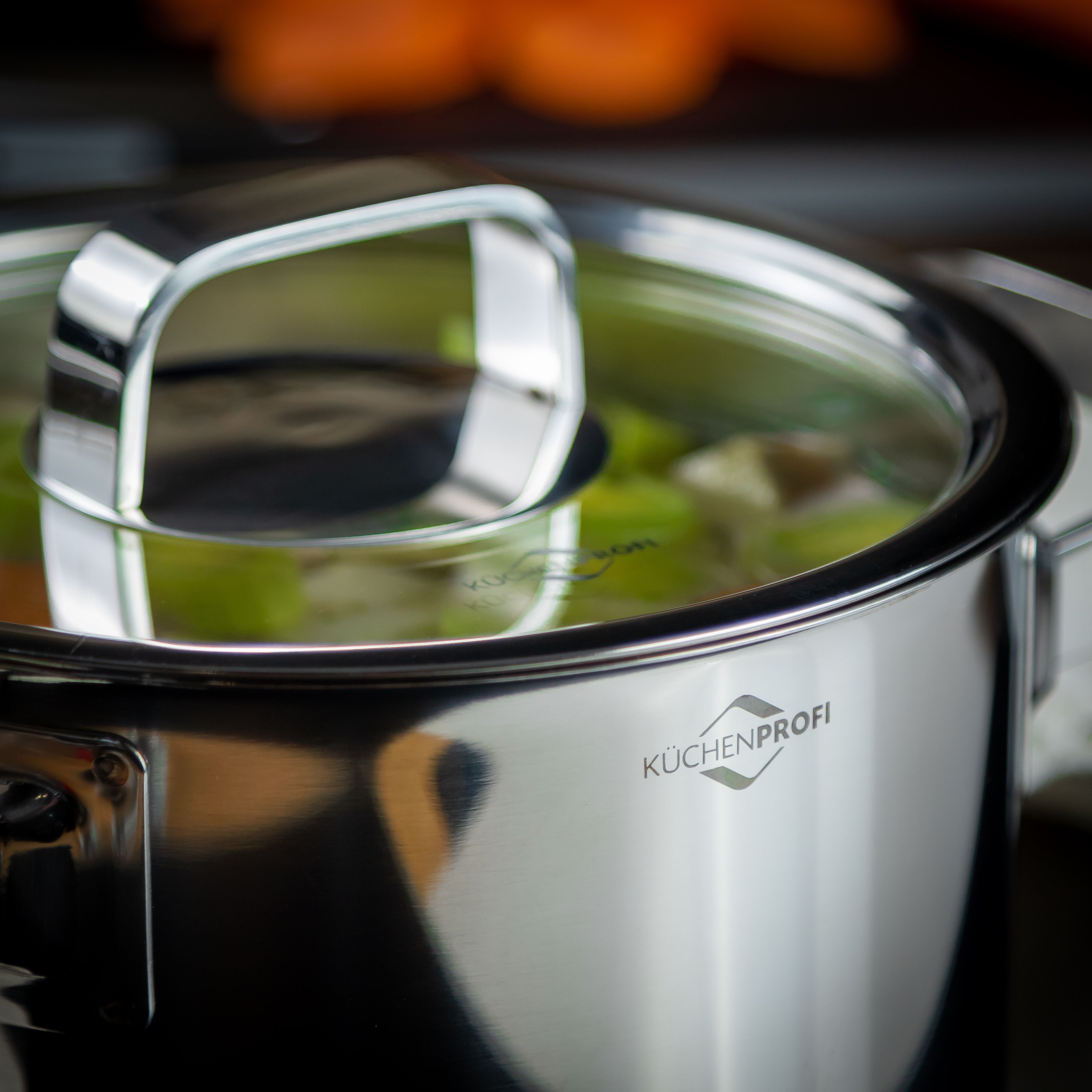 Stainless steel cooking pot KÜCHENPROFI with glass lid