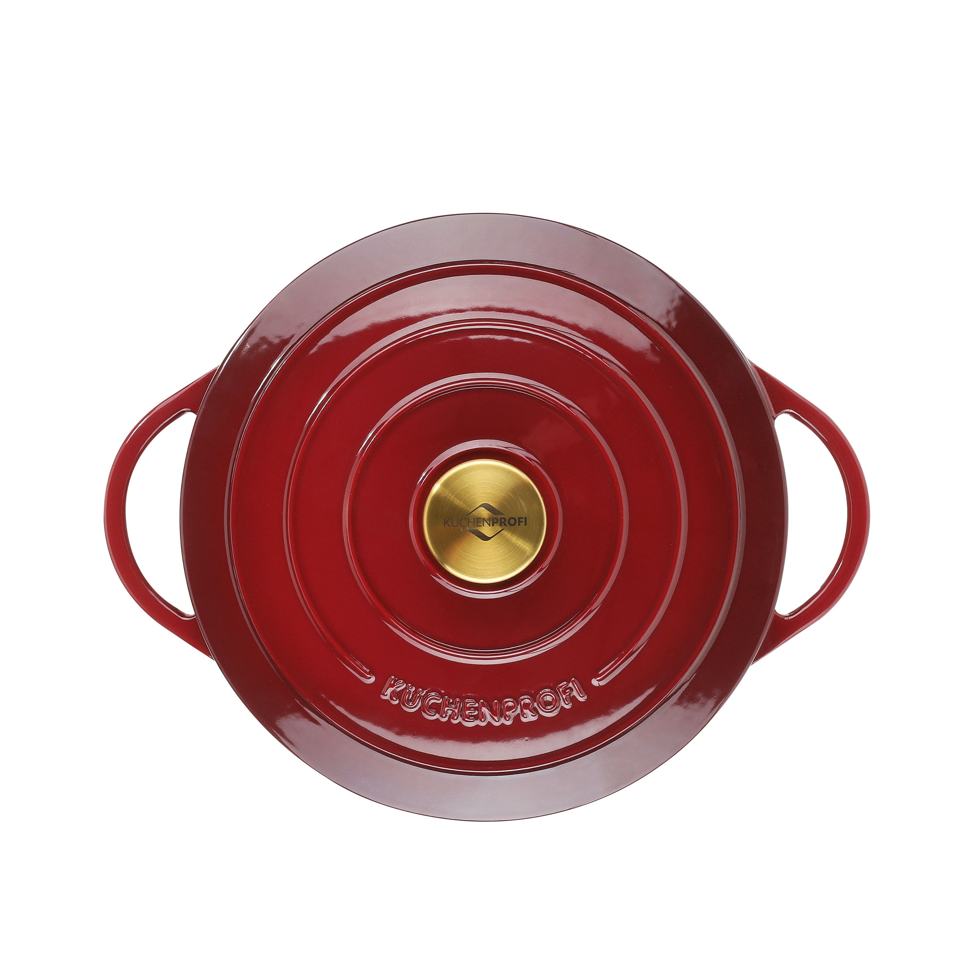 Round red cast iron casserole by KÜCHENPROFI