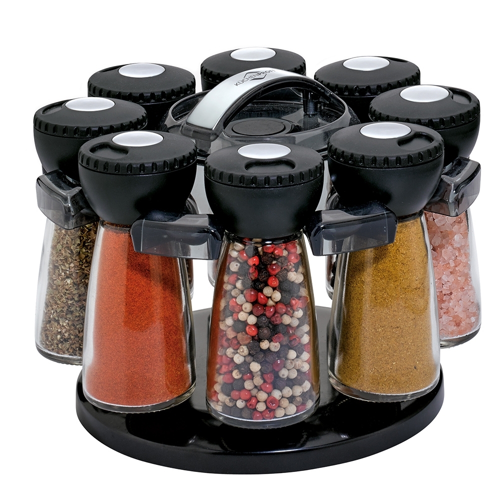 Küchenprofi - spice rack with 8 glasses - black