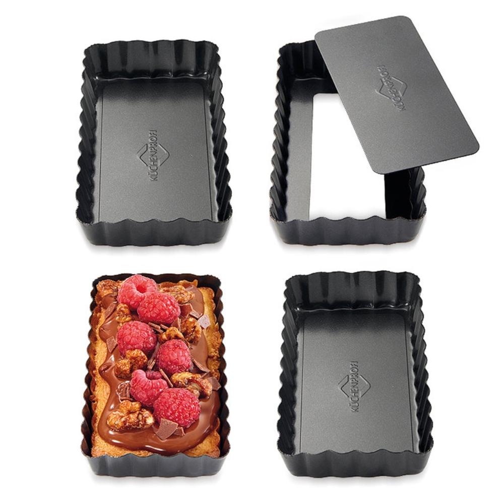 Küchenprofi - Rectangular tartlet molds, set of 4 - BAKE MINI