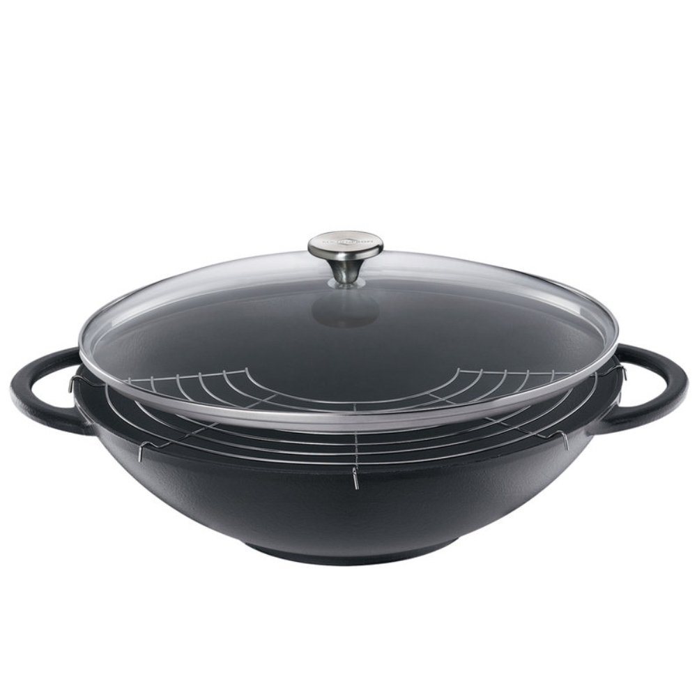 Küchenprofi - PROVENCE - Wok with Glass Lid - black Küchenprofi - PROVENCE - Wok with Glass Lid - black