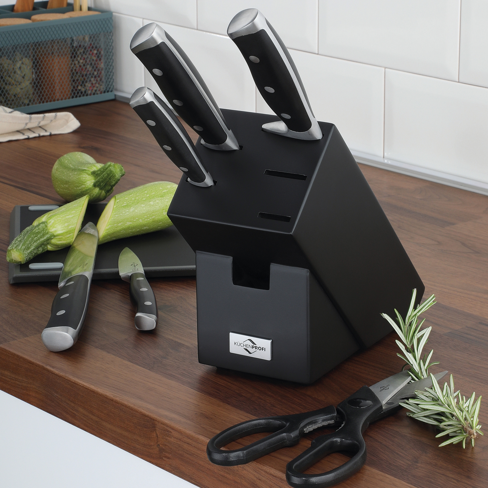 Küchenprofi - Knife block PRIMUS CLASSIC - 7-piece set - Black