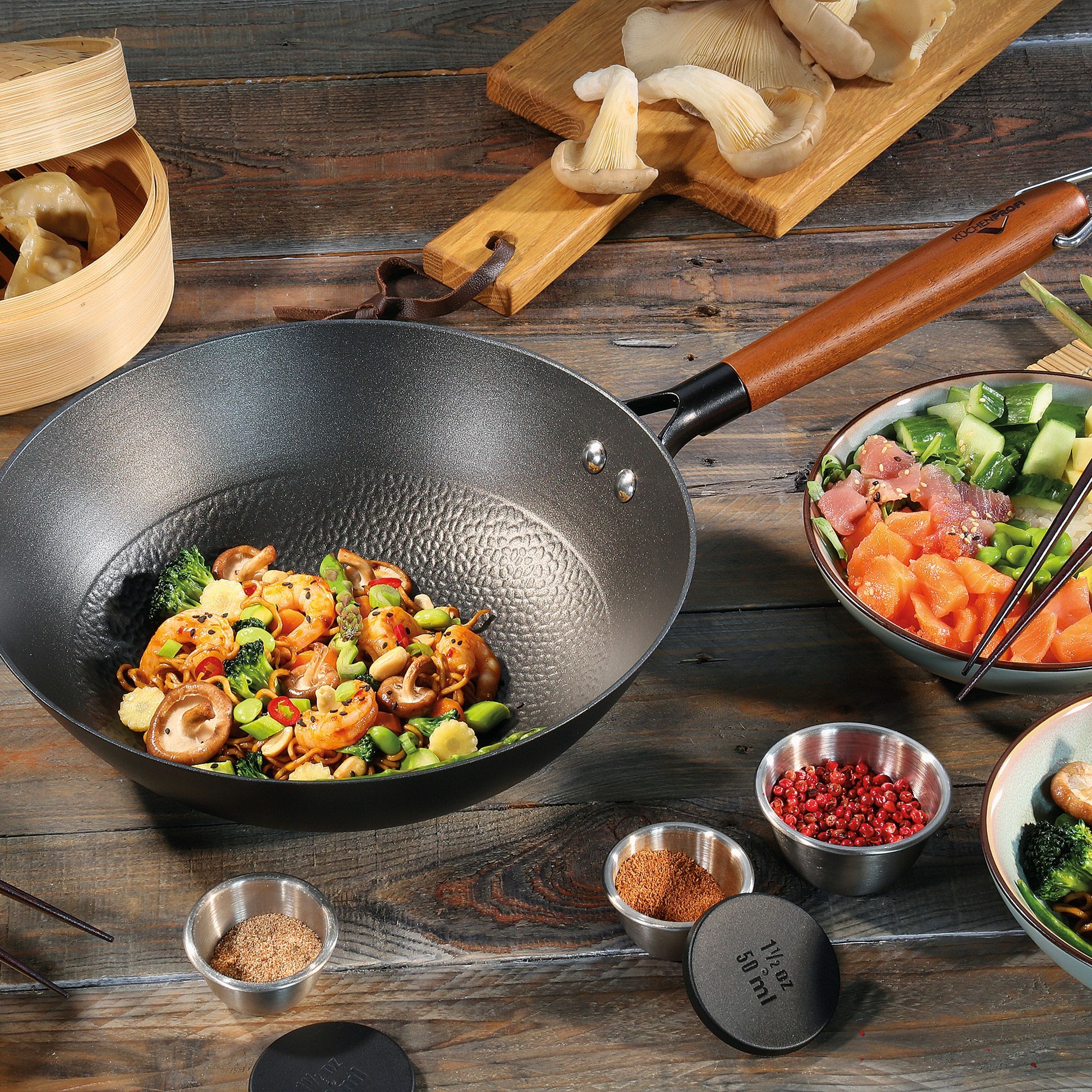 Küchenprofi - COUNTRY - Wok pan with wooden handle
