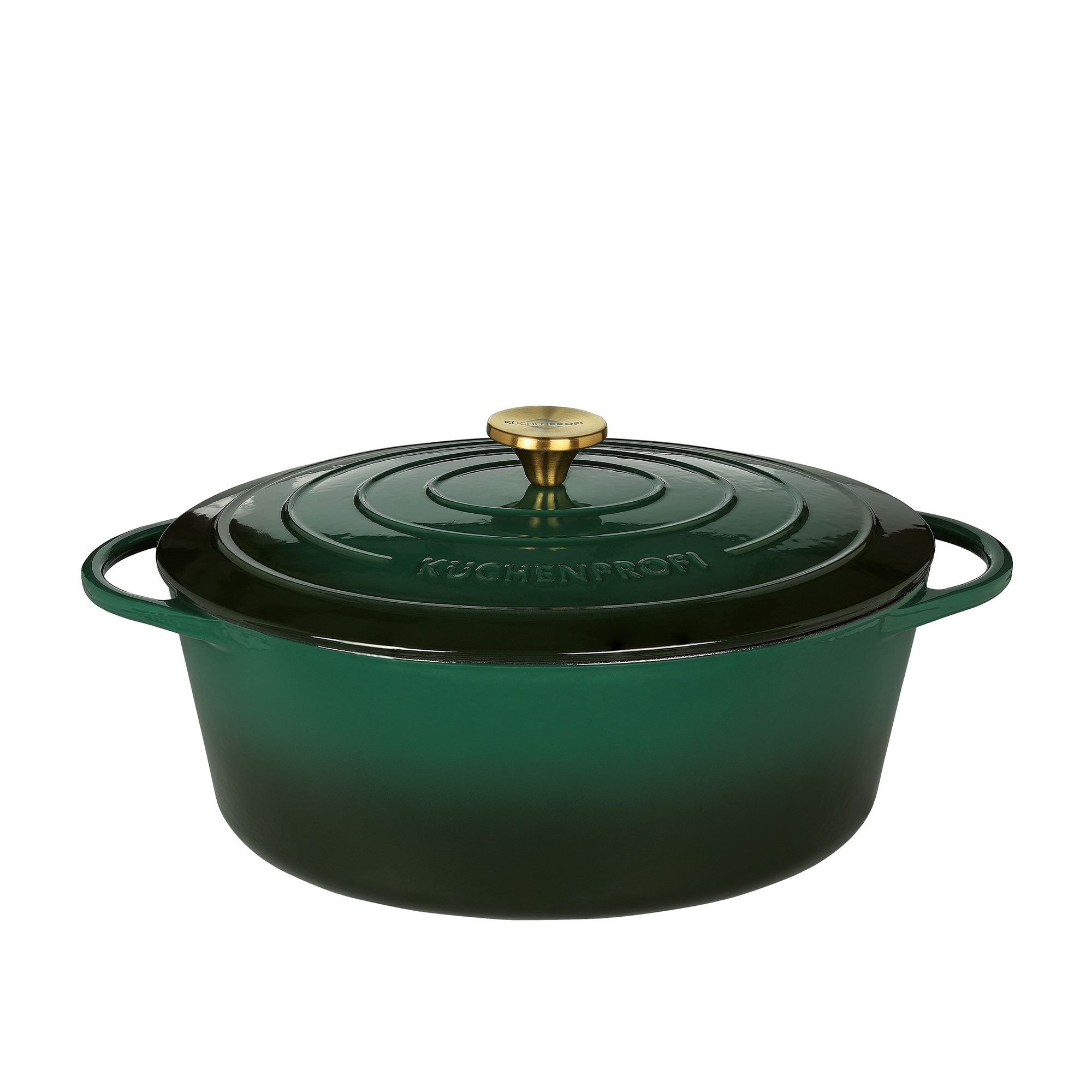 Green KUHN RIKON cast iron casserole with lid