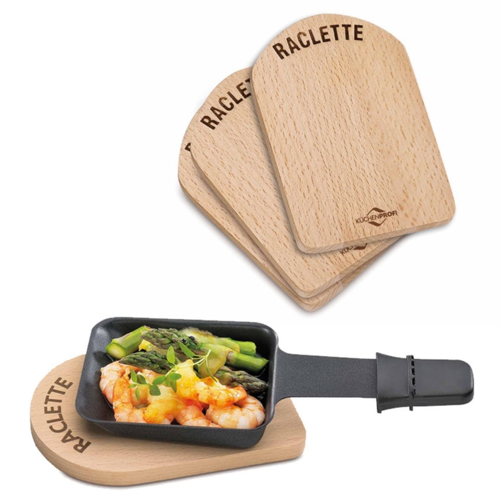 Kitchenprofi - Raclette Board, Wood Set of 4